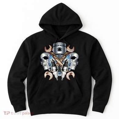 Mechanic Skulls With Wrench & Spark Plugs Hoodie