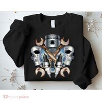 Mechanic Skulls With Wrench & Spark Plugs Sweatshirt thumb 2