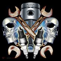Mechanic Skulls With Wrench & Spark Plugs Sweatshirt thumb 3