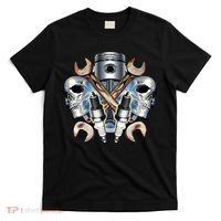 Mechanic Skulls With Wrench & Spark Plugs T-Shirt thumb 0