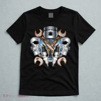 Mechanic Skulls With Wrench & Spark Plugs T-Shirt thumb 5