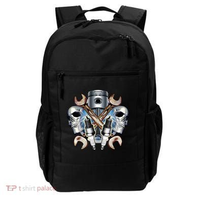 Mechanic Skulls With Wrench & Spark Plugs Backpack