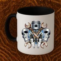 Mechanic Skulls With Wrench & Spark Plugs Coffee Mug thumb 2