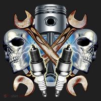 Mechanic Skulls With Wrench & Spark Plugs Beanie thumb 2