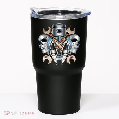 Mechanic Skulls With Wrench & Spark Plugs Tumbler