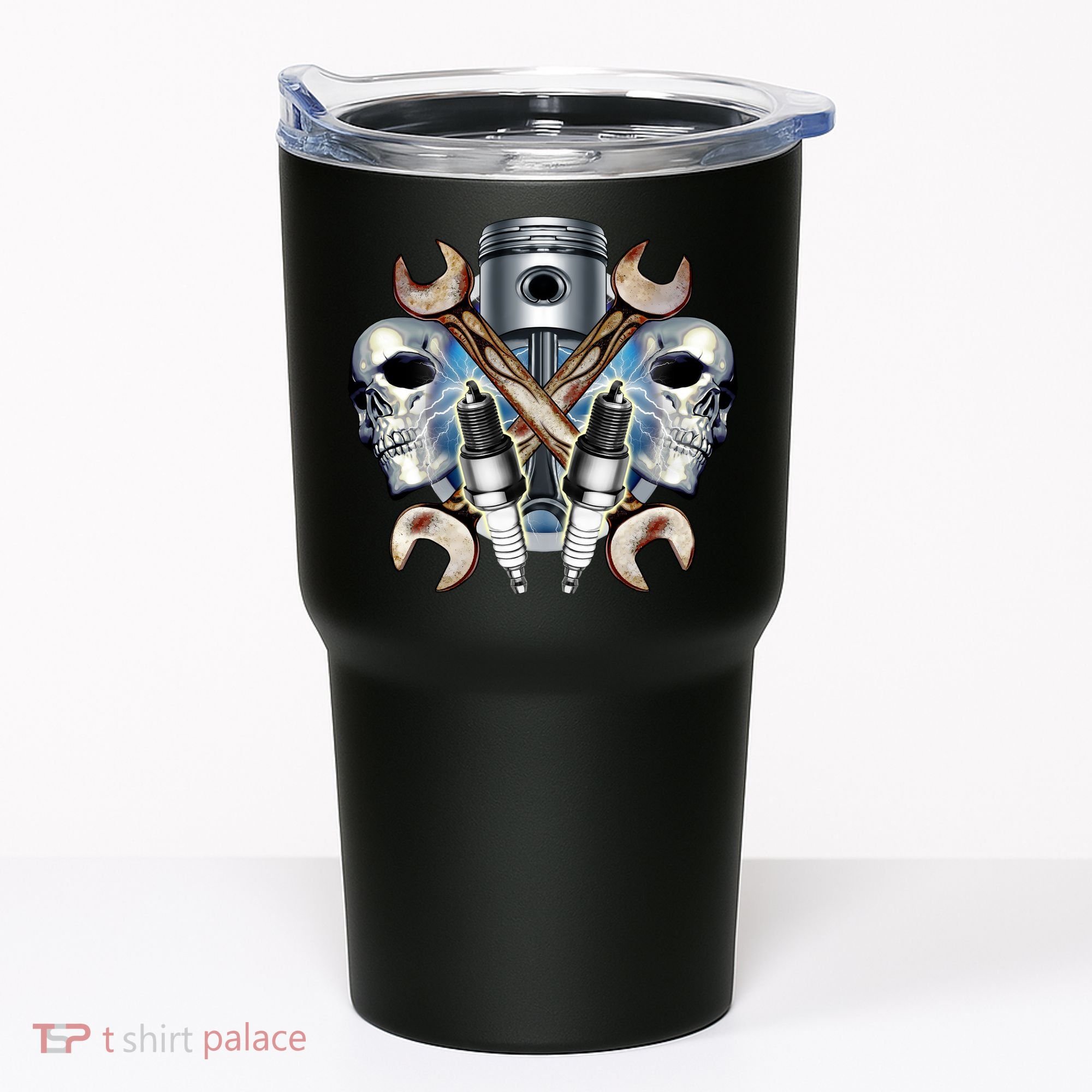 Mechanic Skulls With Wrench & Spark Plugs Tumbler