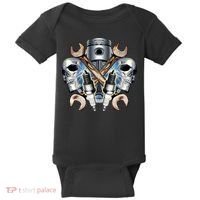 Mechanic Skulls With Wrench & Spark Plugs Baby Bodysuit thumb 0