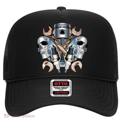 Mechanic Skulls With Wrench & Spark Plugs Hat