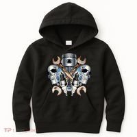 Mechanic Skulls With Wrench & Spark Plugs Kids Hoodie thumb 0