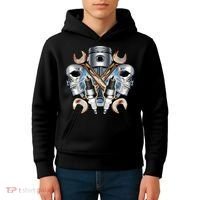 Mechanic Skulls With Wrench & Spark Plugs Kids Hoodie thumb 4