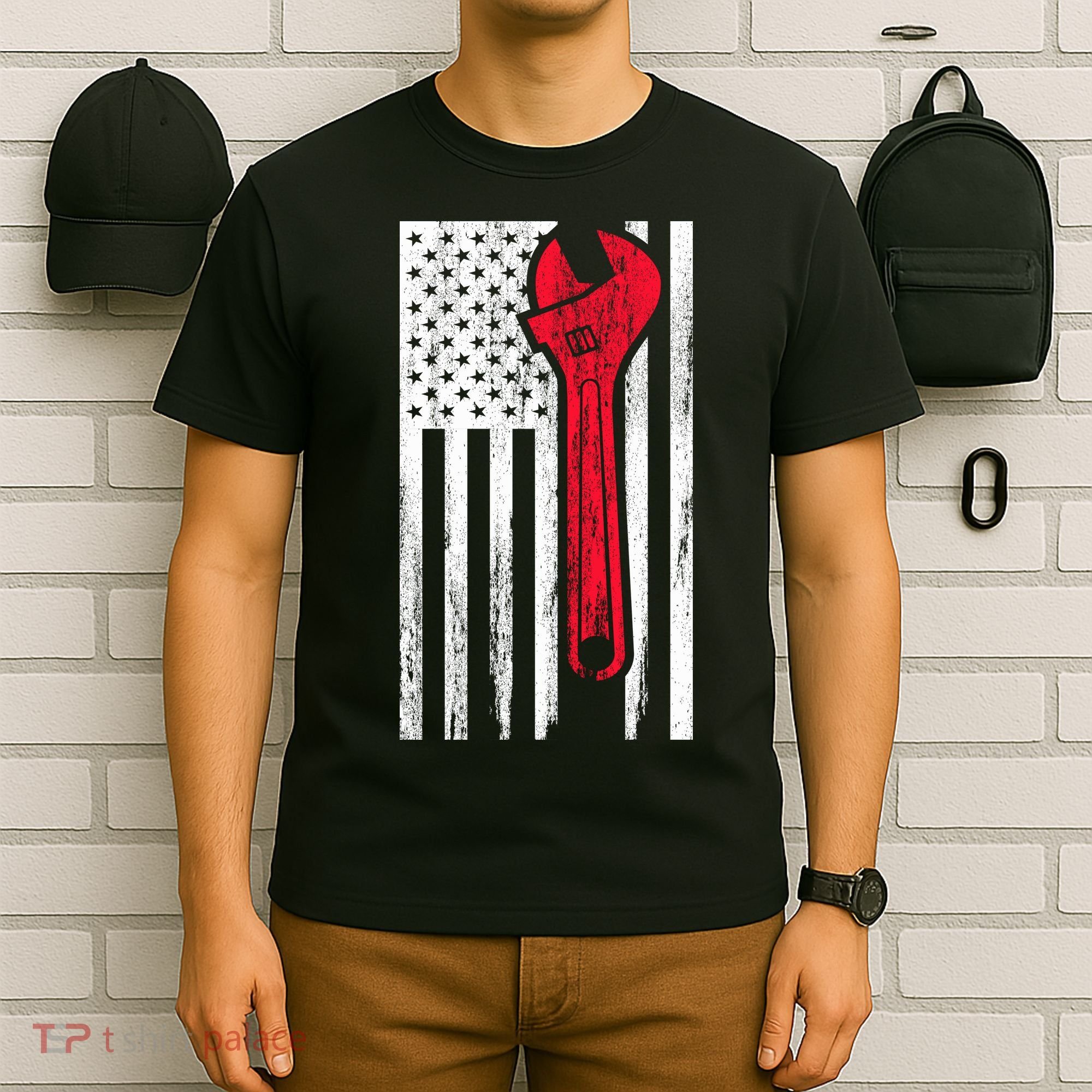 Mechanic USA American Flag T-Shirt