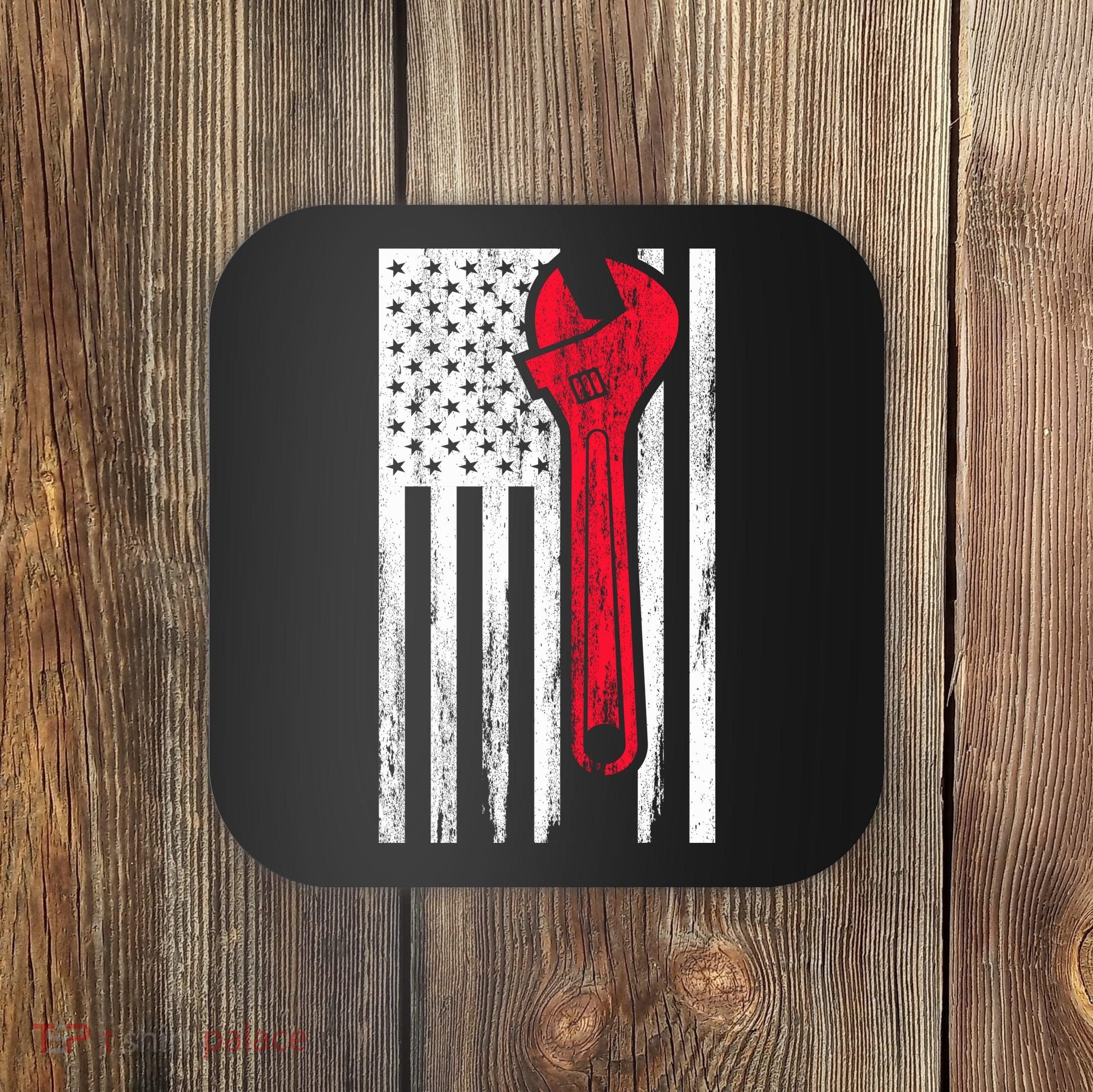 Mechanic USA American Flag Coaster