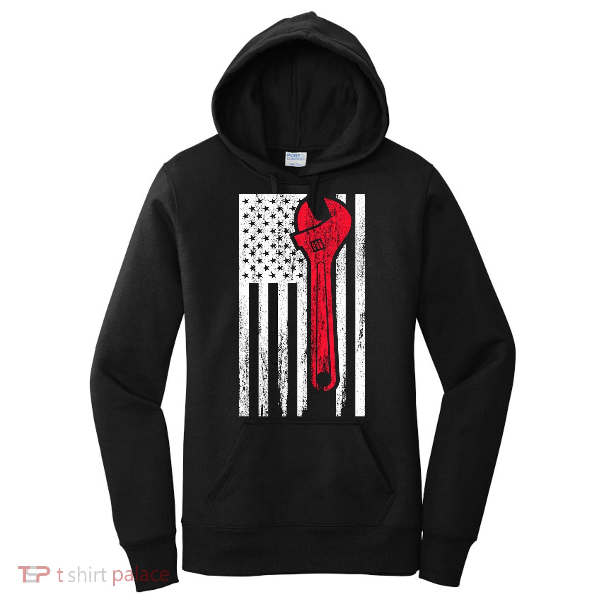 Mechanic USA American Flag Women's Hoodie