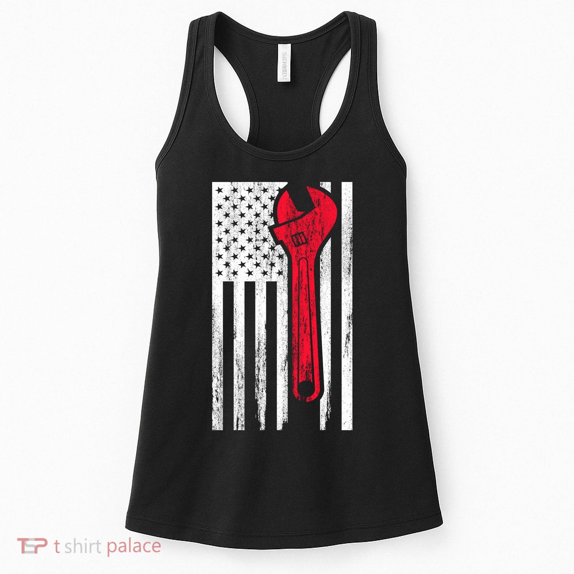 Mechanic USA American Flag Women's Tank Top