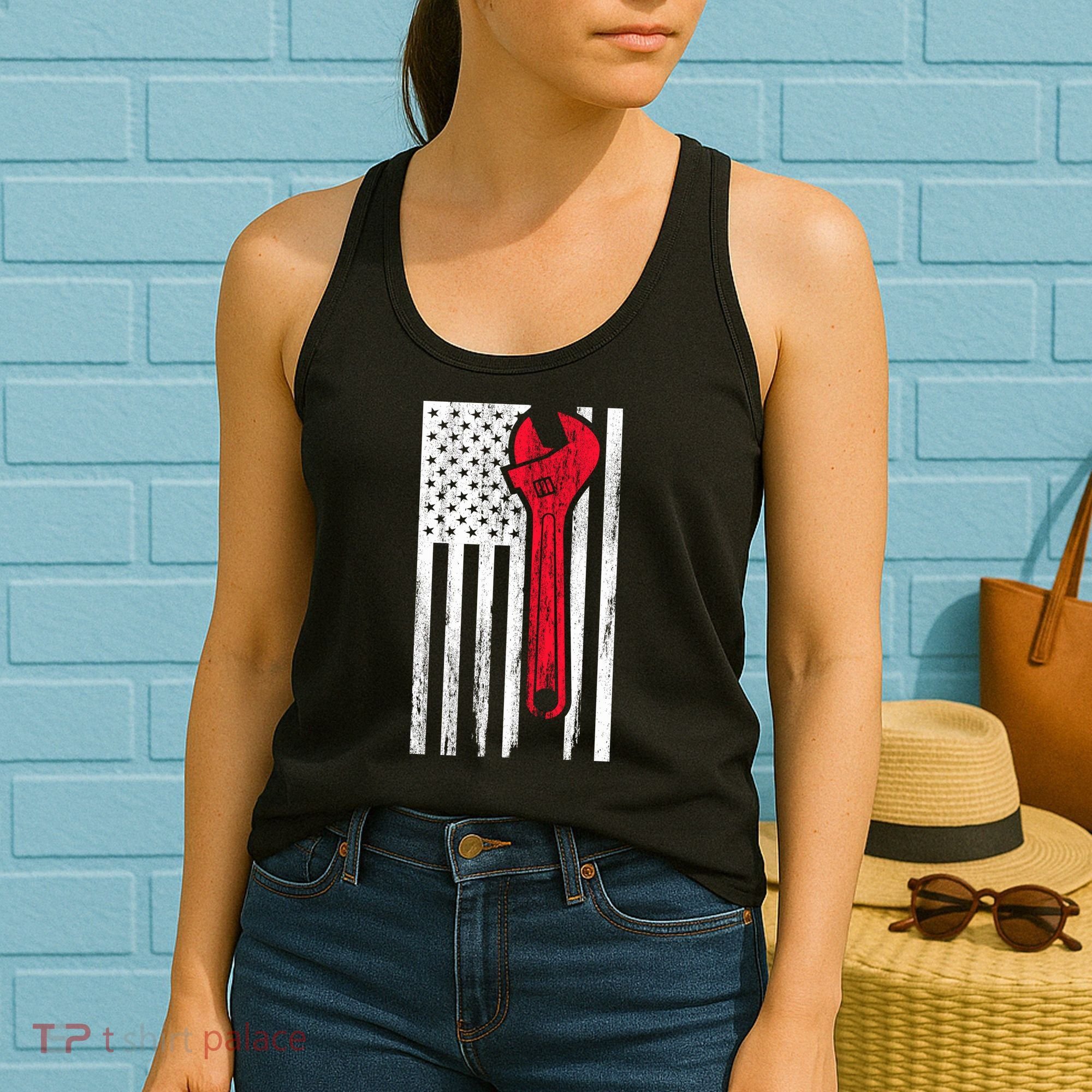 Mechanic USA American Flag Women's Tank Top