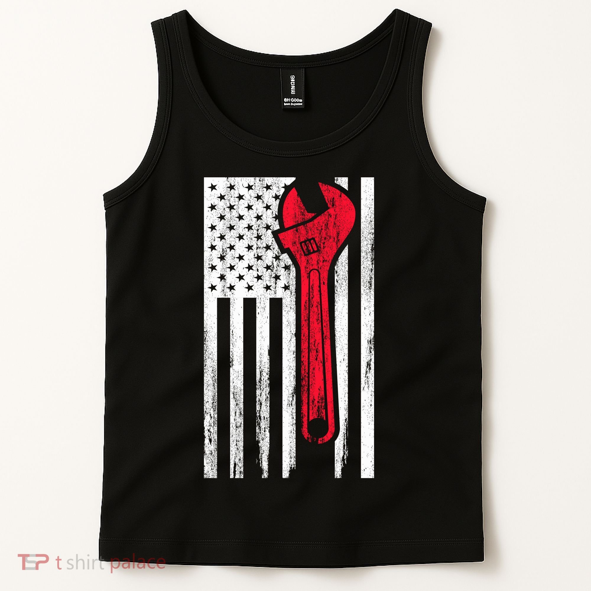 Mechanic USA American Flag Tank Top