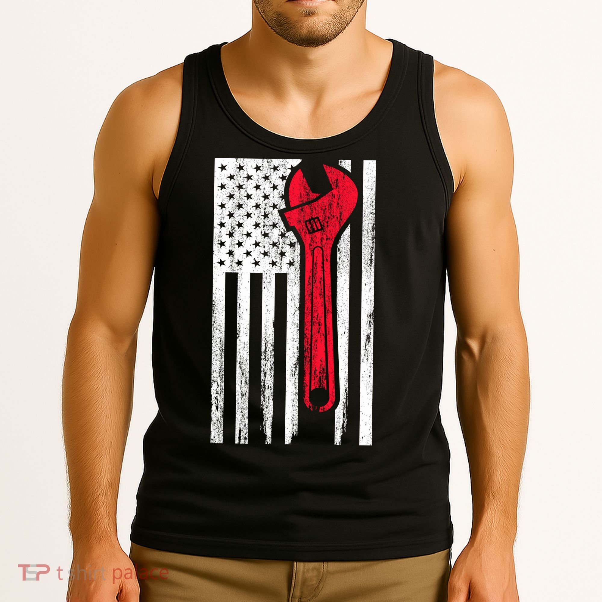 Mechanic USA American Flag Tank Top