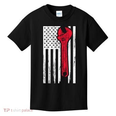 Mechanic USA American Flag Kids T-Shirt