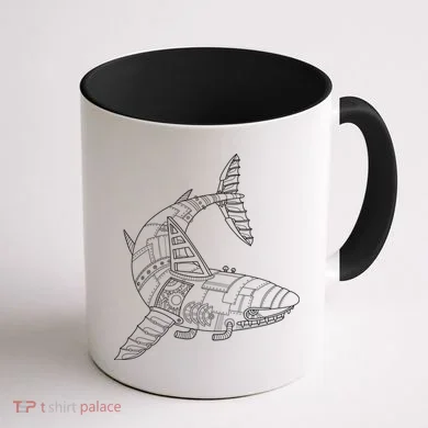 Mechanical Shark Coffee Mug back