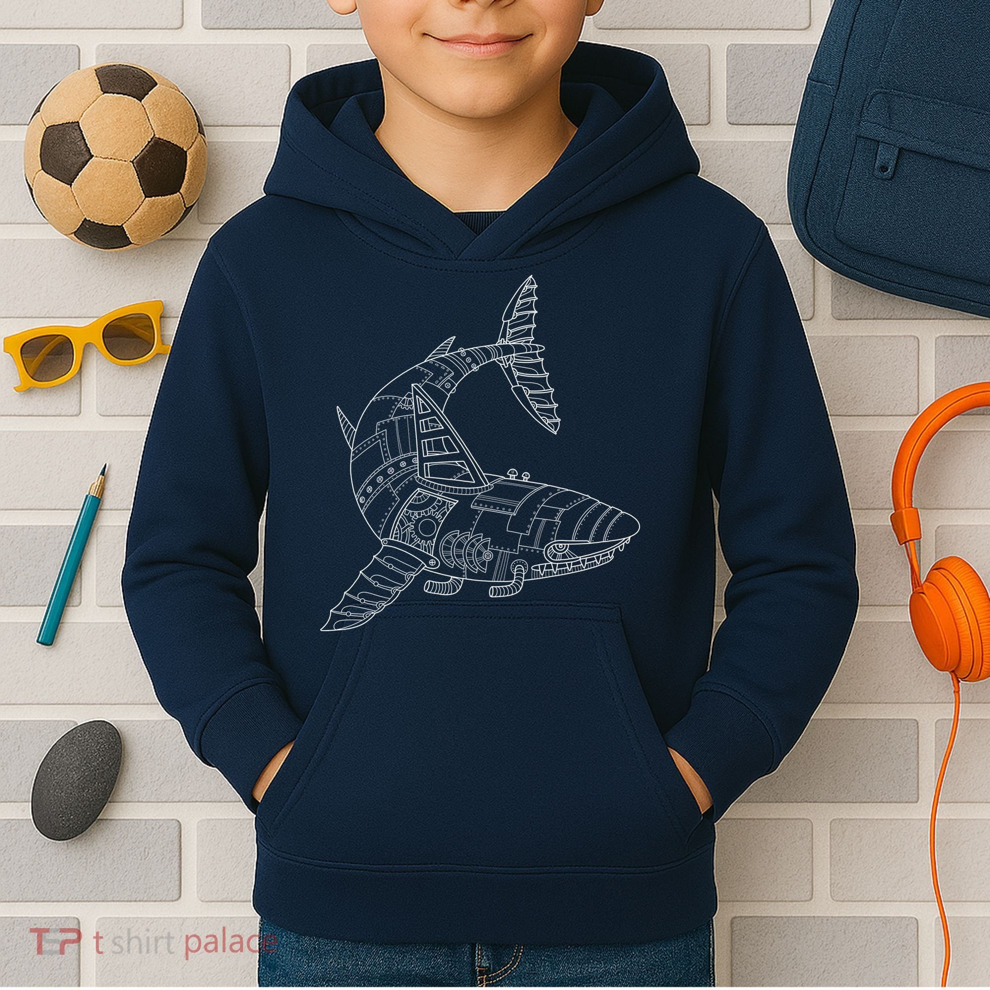 Mechanical Shark Kids Hoodie