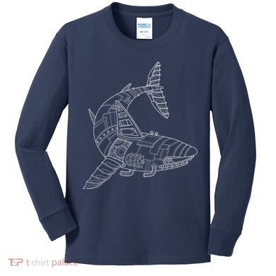 Mechanical Shark Kids Long Sleeve Shirt