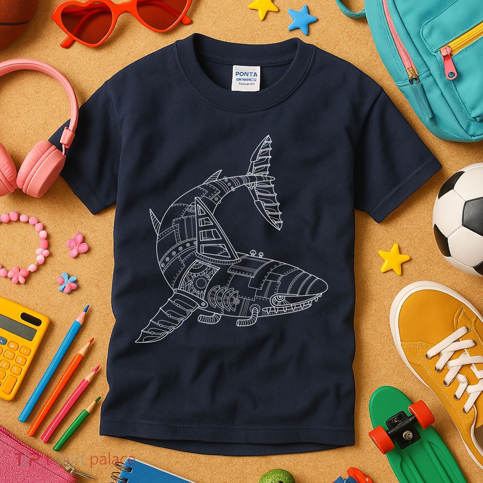 Mechanical Shark Kids T-Shirt