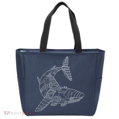 Mechanical Shark Tote Bag