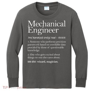 Mechanical Engineer Definition Apparel Mechanic Engineering Kids Long Sleeve Shirt