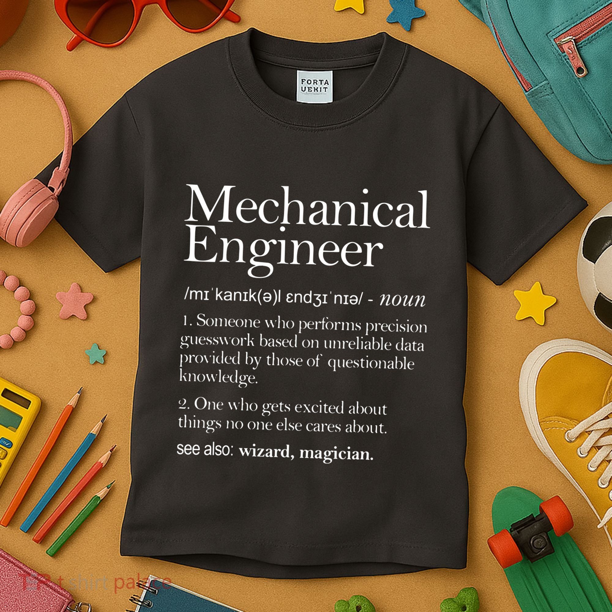 Mechanical Engineer Definition Apparel Mechanic Engineering Kids T-Shirt