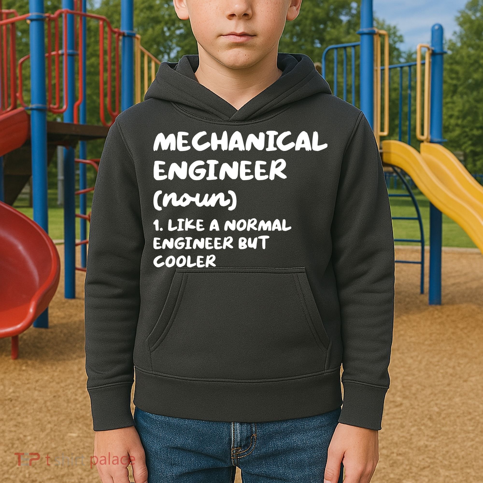 Mechanical Engineer Definition Funny Engineering Kids Hoodie