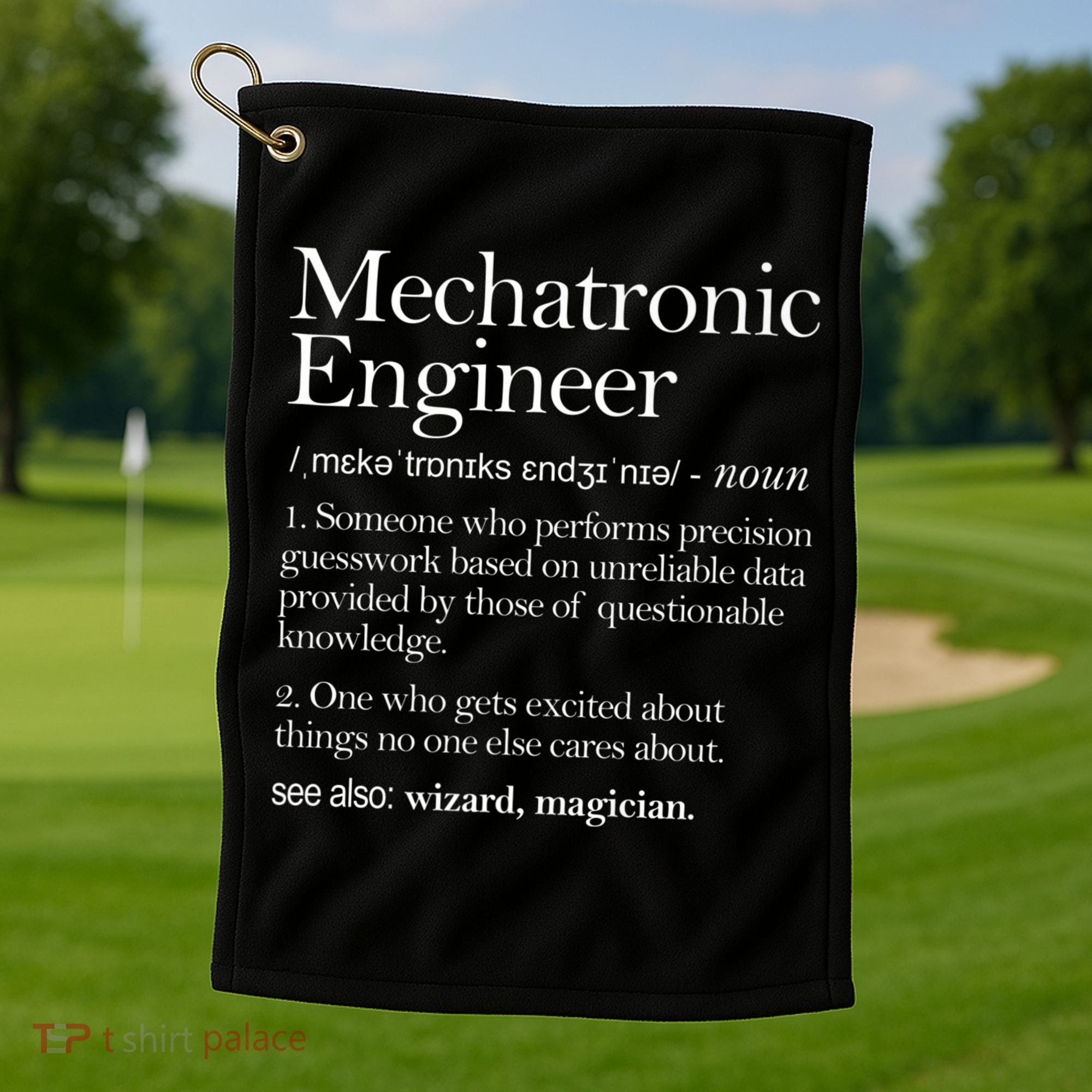 Mechatronic Engineer Definition Apparel, Engineering Premium Golf Towel