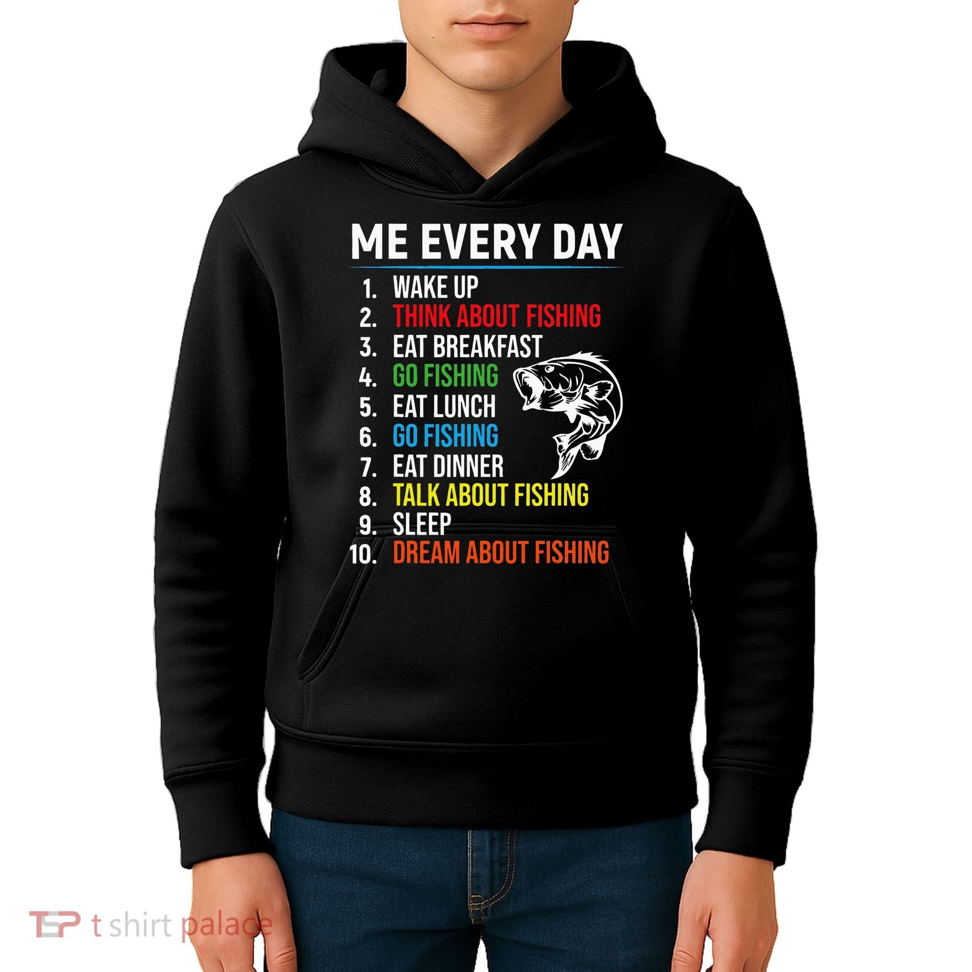 Me Every Day Funny Fishing For Fisherman  Kids Hoodie