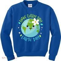 Make Every Day Earth Day Cute Planet Save Environt Gift Kids Sweatshirt thumb 0