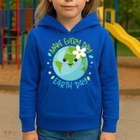 Make Every Day Earth Day Cute Planet Save Environt Gift Kids Hoodie thumb 3