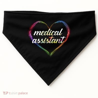 Medical Assistant Colorful Heart USA-Made Doggie Bandana