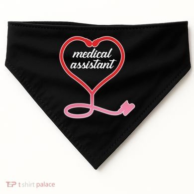 Medical Assistant Stethoscope Heart USA-Made Doggie Bandana