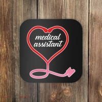 Medical Assistant Stethoscope Heart Coaster thumb 0