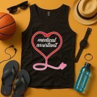 Medical Assistant Stethoscope Heart Tank Top thumb 4