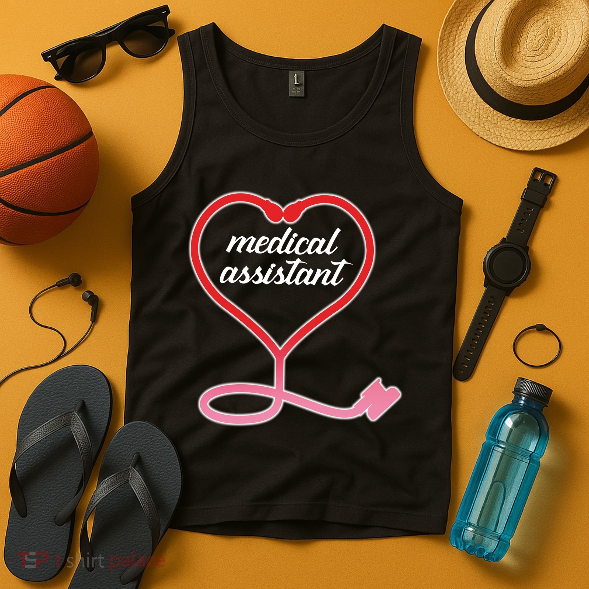 Medical Assistant Stethoscope Heart Tank Top