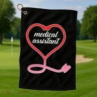 Medical Assistant Stethoscope Heart Golf Towel thumb 1