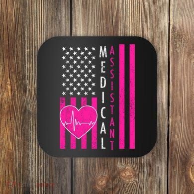 Medical Assistant USA Flag Coaster