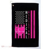 Medical Assistant USA Flag Golf Towel thumb 0