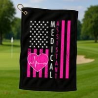 Medical Assistant USA Flag Golf Towel thumb 1