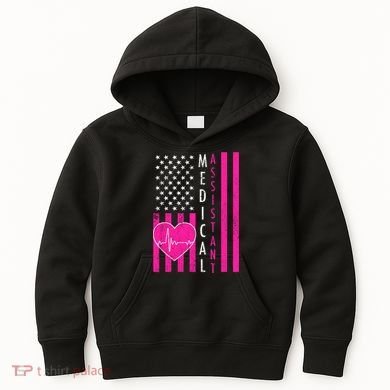 Medical Assistant USA Flag Kids Hoodie