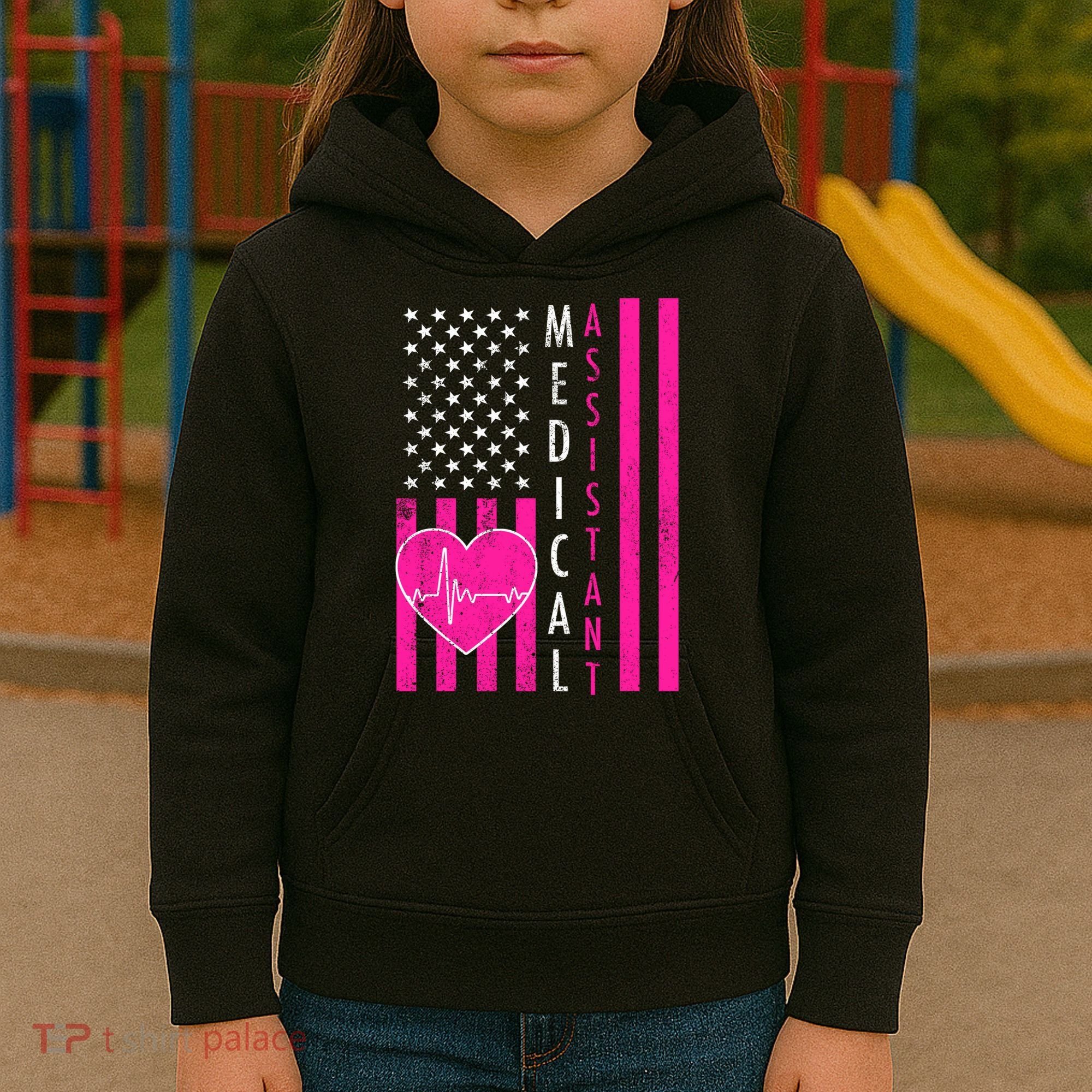 Medical Assistant USA Flag Kids Hoodie