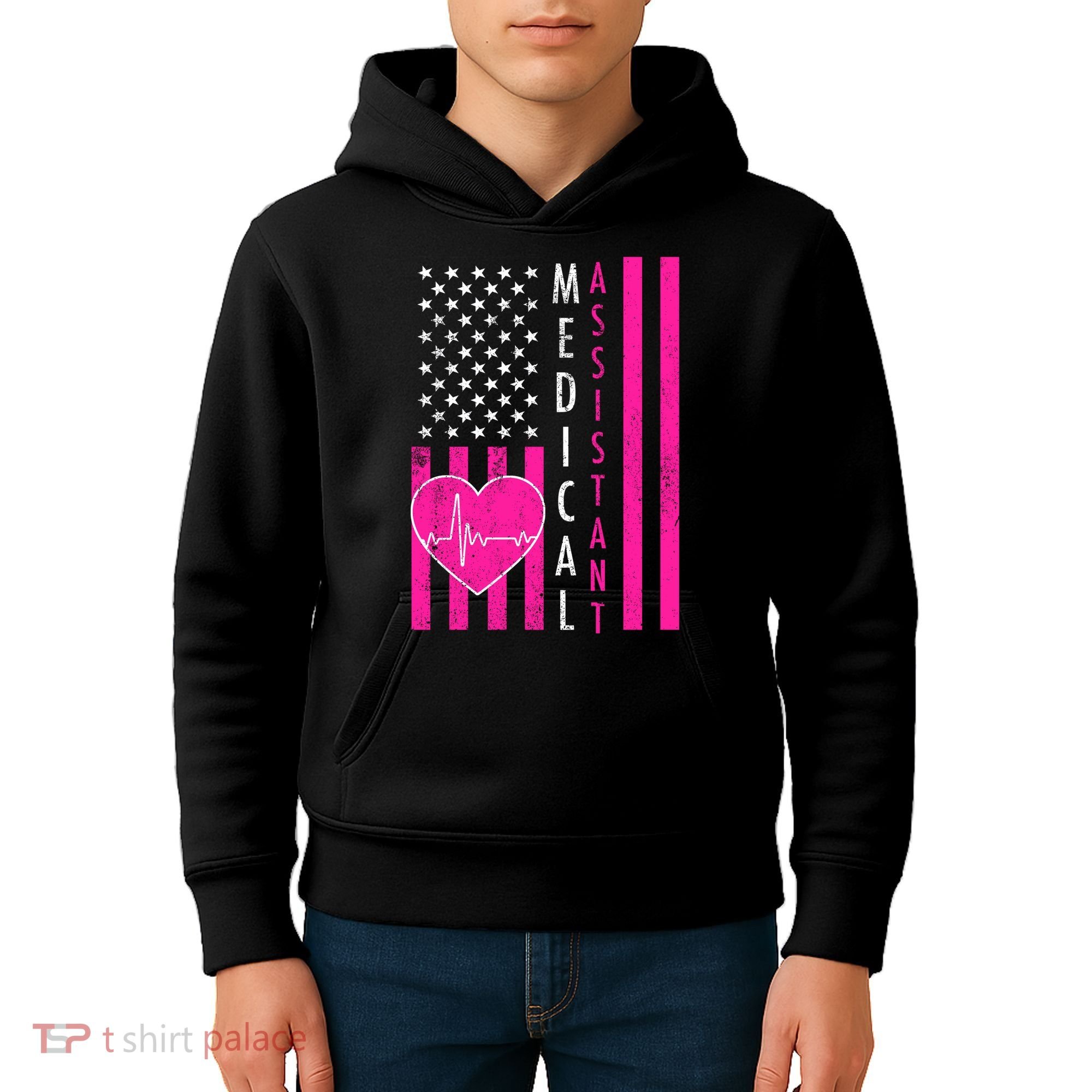 Medical Assistant USA Flag Kids Hoodie