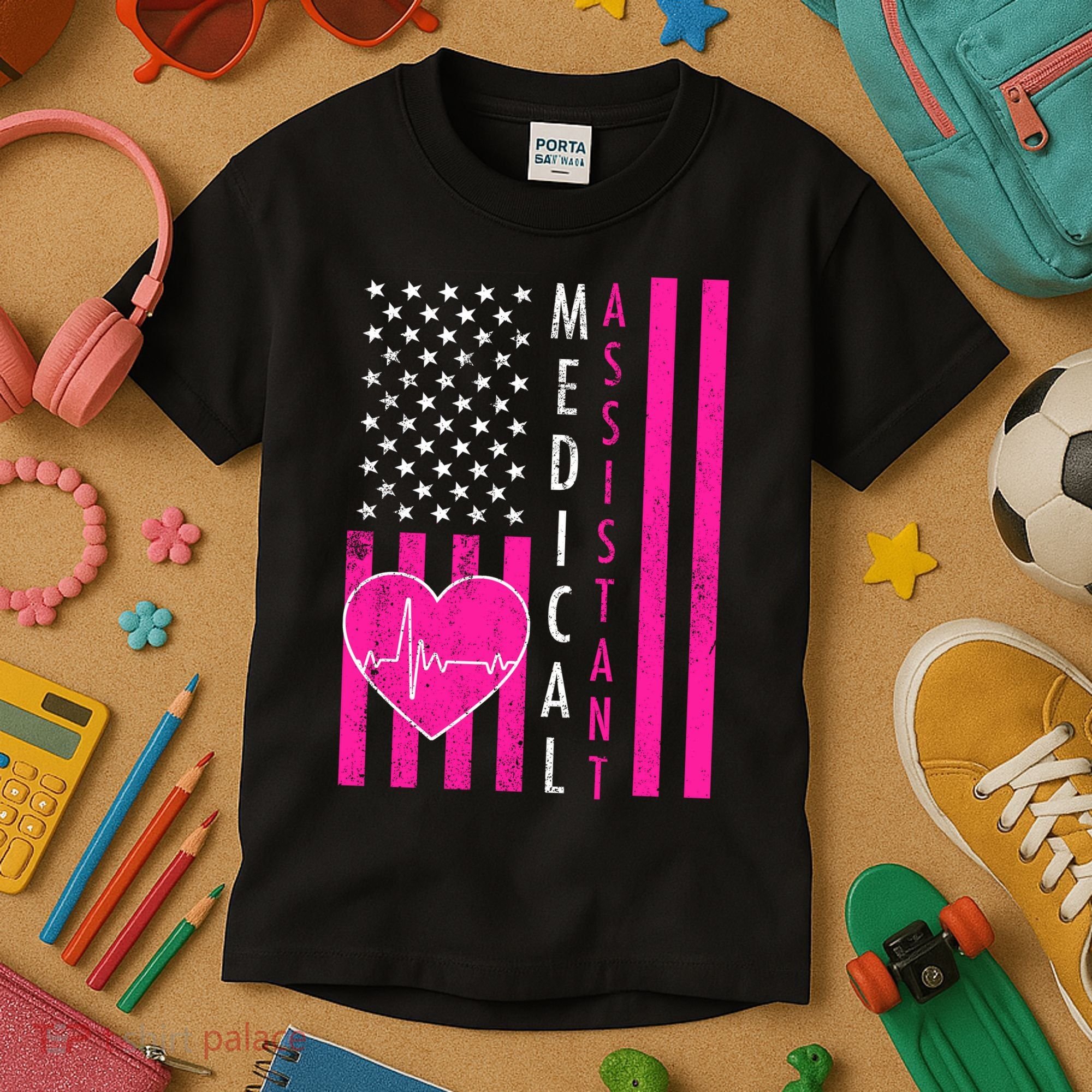 Medical Assistant USA Flag Kids T-Shirt