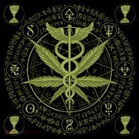 Medical Marijuana Alchemy Circle Coaster thumb 2