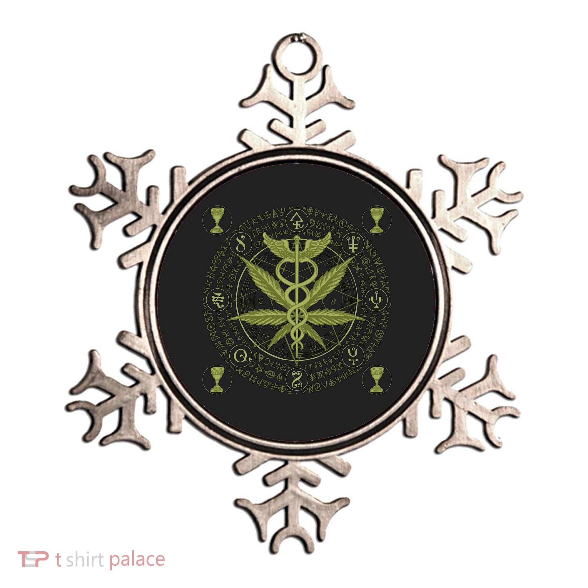 Medical Marijuana Alchemy Circle Ornament