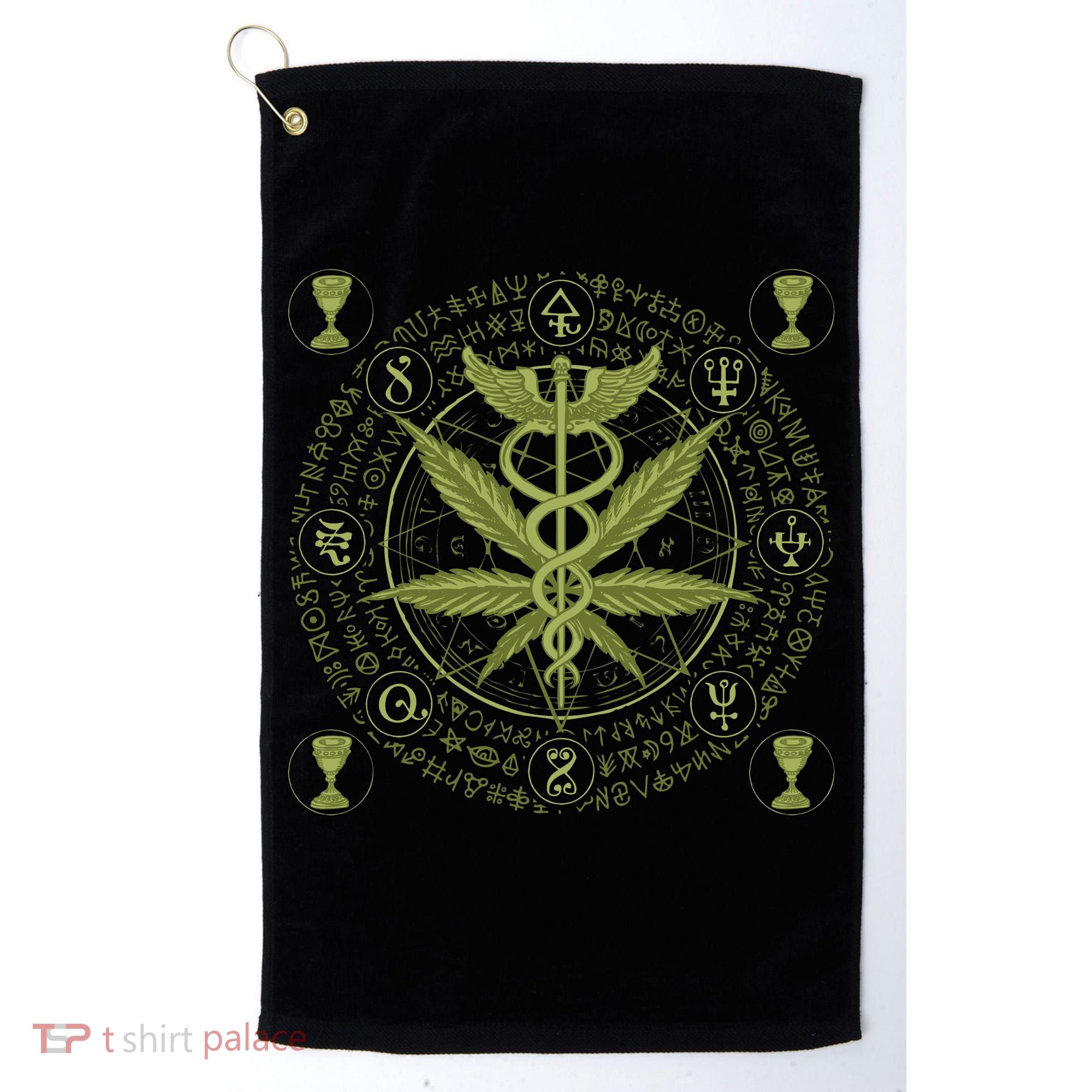 Medical Marijuana Alchemy Circle Golf Towel